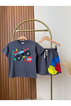 ست بالاتنه و پائین تنه طوسی بچه گانه بافت KidsSel - کد 938279002