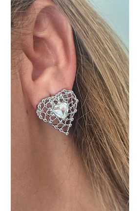 گوشواره استیل (فولاد) طوسی زنانه استیل (فولاد) studio shine - کد 938281169