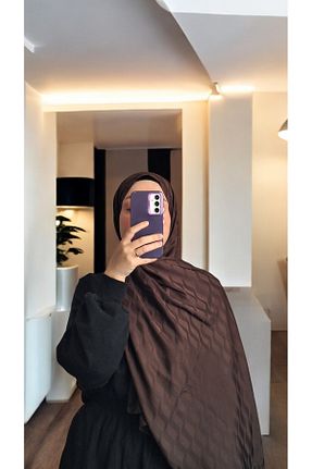 شال قهوه ای زنانه پنبه ای Lavena scarfs - کد 934136818