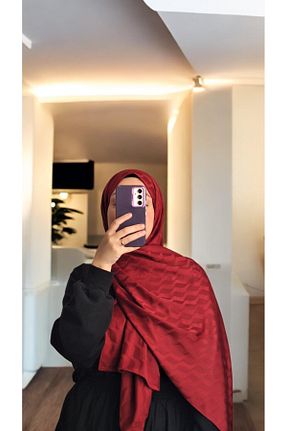 شال زرشکی زنانه پنبه ای Lavena scarfs - کد 933327180