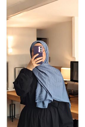شال آبی زنانه پنبه ای Lavena scarfs - کد 933272079
