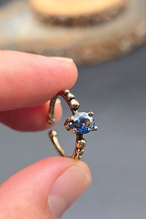 انگشتر جواهر آبی زنانه NBS Beautiful Naturel Stones - کد 938341577