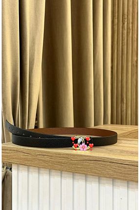 کمربند مشکی زنانه چرم مصنوعی MUJGANERDOGANDESIGN - کد 893398648