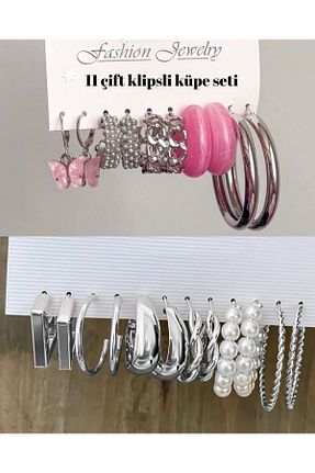 گوشواره جواهر طوسی برنجی Perry Accesories - کد 938347408