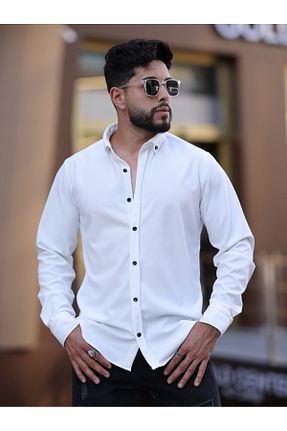 پیراهن سفید مردانه یقه پیراهنی Guage - کد 938386209