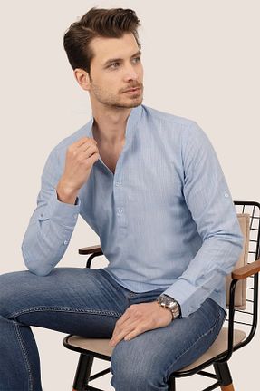 پیراهن سرمه ای مردانه اسلیم فیت Etikmen - کد 266649327