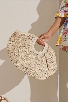 کیف دستی بژ زنانه ابعاد بزرگ WOMANBAG - کد 839615518