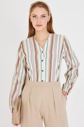 پیراهن بژ زنانه رگولار armonika - کد 817634081