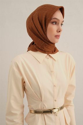 روسری قهوه ای پنبه ای Armine - کد 938426518