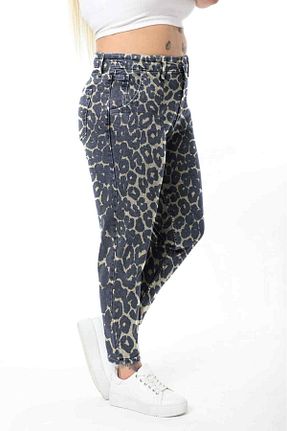 شلوار سایز بزرگ بژ زنانه پنبه ای CEDY DENIM - کد 894360721