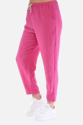 شلوار سایز بزرگ صورتی زنانه پلی استر CEDY DENIM - کد 692170879