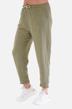 شلوار سایز بزرگ خاکی زنانه پلی استر CEDY DENIM - کد 692170722