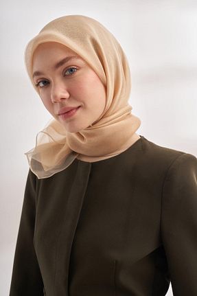 روسری بژ 100 x 100 ARMANDA - کد 892426853