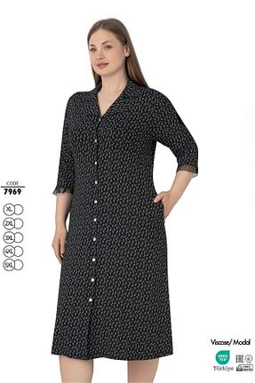 لباس سایز بزرگ مشکی زنانه ویسکون ROMEO LİFE - کد 938786386