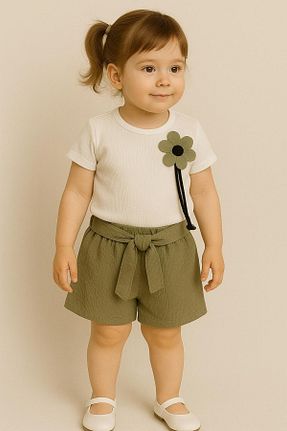 ست بالاتنه و پائین تنه خاکی بچه گانه بافتنی MİNYON BABY - کد 938789983