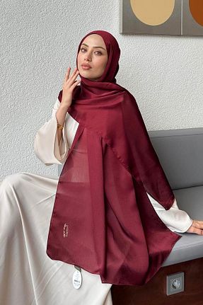 شال زرشکی زنانه ویسکون lamelif - کد 938453839
