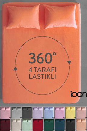 ست ملحفه تکنفره نارنجی پنبه ای İQON - کد 900834239