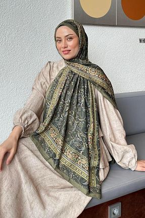 شال خاکی زنانه پنبه ای lamelif - کد 938453767