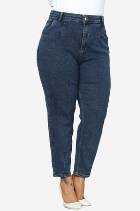 شلوار سایز بزرگ آبی زنانه پنبه ای CEDY DENIM - کد 143385019