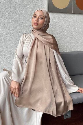 شال قهوه ای زنانه ویسکون lamelif - کد 938453704