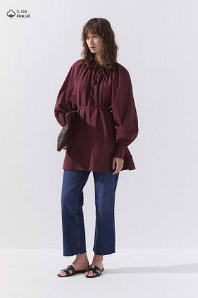 پیراهن حجاب زرشکی زنانه Relaxed Hooopstore - کد 934091436
