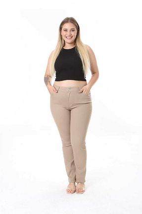شلوار بژ زنانه جین ASSO - کد 938480020