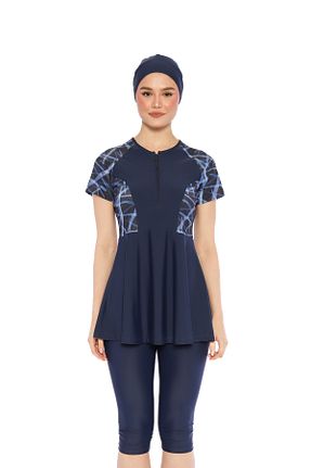 مایو حجاب سرمه ای زنانه ساده İKSUN - کد 938809401