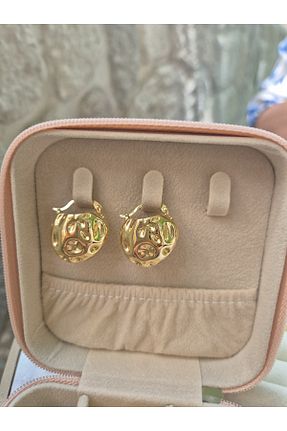 گوشواره جواهر زرد لزران Panelya - کد 917384010