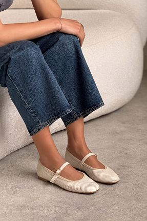 بابت بژ زنانه چرم مصنوعی NİŞANTAŞI SHOES - کد 937765055