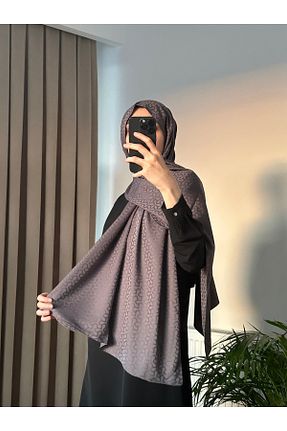 شال طوسی زنانه پنبه ای cilekscarf - کد 938502827