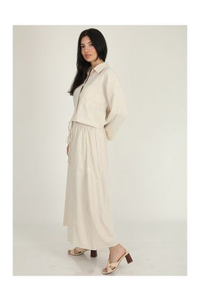 ست بالاتنه و پائین تنه بژ زنانه بافتنی DEQ FASHION - کد 938508395