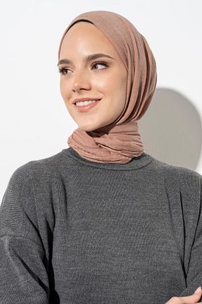 شال قهوه ای زنانه پلی استر Javel - کد 938512621