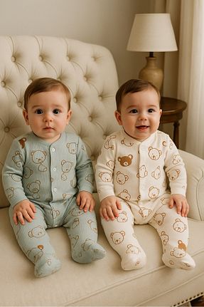 بعد از زایمان خاکی بچه گانه پنبه ای ENİA BABY - کد 891851140