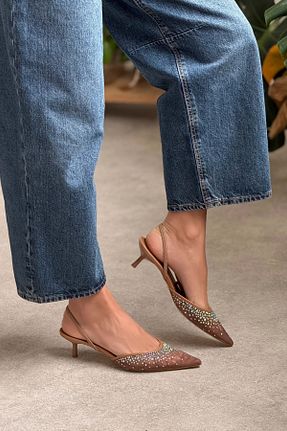 کفش پاشنه بلند کلاسیک نباتی زنانه File NİŞANTAŞI SHOES - کد 937806727