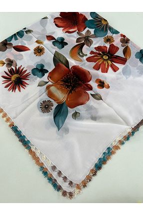 روسری سفید پنبه ای REYYAN - کد 938510992
