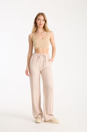 شلوار بژ زنانه الیاف Ahsenbutik - کد 934009072