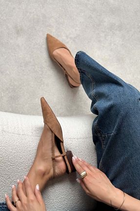 بابت قهوه ای زنانه چرم مصنوعی NİŞANTAŞI SHOES - کد 937767819