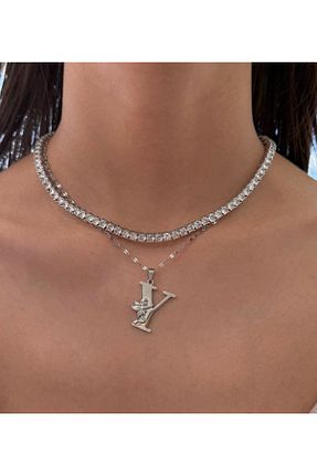 گردنبند استیل ( فولاد ) طوسی h&b design jewel - کد 938549914