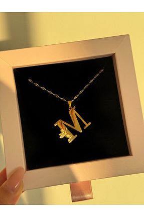گردنبند استیل ( فولاد ) زرد h&b design jewel - کد 938546182