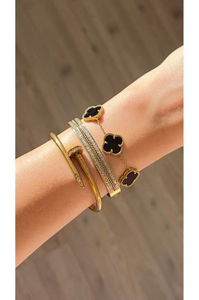 دستبند استیل (فولاد) مشکی زنانه استیل ضد زنگ Opia JEWELRY - کد 839049560