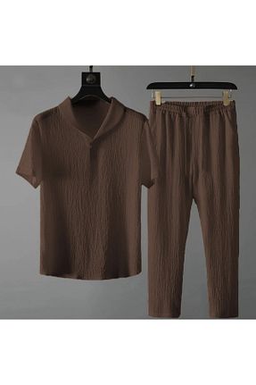 تیشرت قهوه ای مردانه اورسایز Daxia - کد 938869858