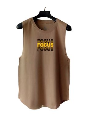 رکابی اسپرت قهوه ای زنانه پنبه MUTLUGYM - کد 938574277