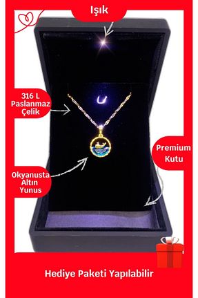 گردنبند استیل ( فولاد ) زرد زنانه استیل (فولاد) ganispe - کد 935334991
