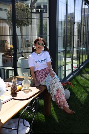 دامن رنگی زنانه بافتنی Özge Özgenç - کد 938624722