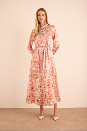 لباس نارنجی زنانه ابریشم Aker - کد 938646178