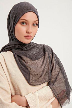 روسری طوسی پلی استر Saless - کد 407065350