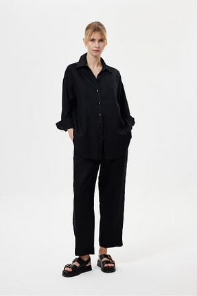 ست بالاتنه و پائین تنه مشکی زنانه پنبه ای NAGRADA - کد 939001984