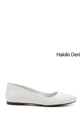 بابت سفید زنانه چرم خالص GÖNDERİ(R) - کد 289279072
