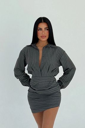 لباس طوسی زنانه بافتنی Paket - کد 938665216