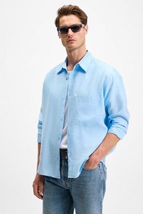 پیراهن آبی مردانه Relaxed GRIMELANGE - کد 925437988